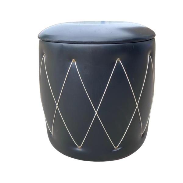 vintage poef jaren '60 skai leer