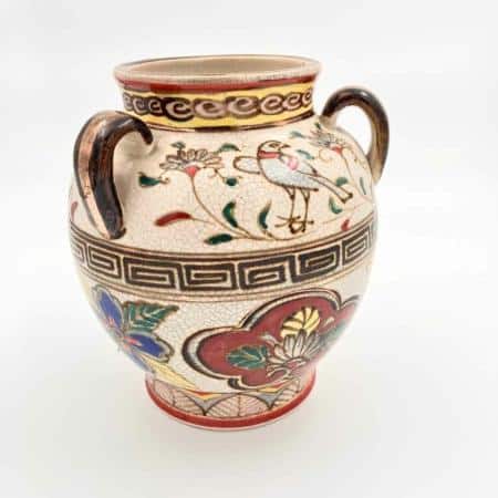 Japanse-vaas-vogel-motief-vintage