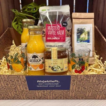 Cadeaupakket-ontbijtpakket-vintage-glazen-biologisch