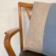Kussen beige blauw visgraat motief