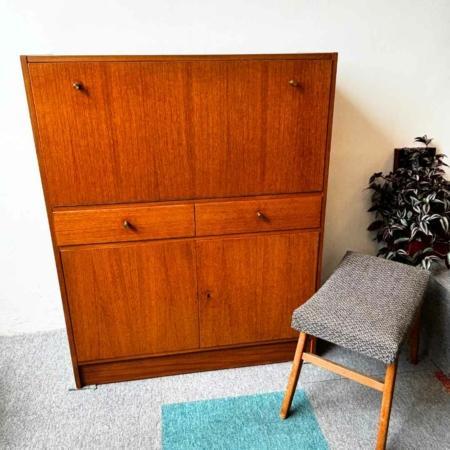 vintage-kast-secretaire-teak
