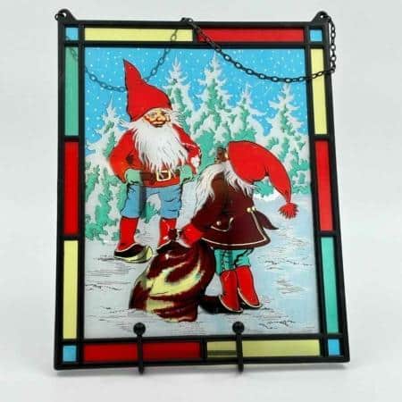 kerstman raamhanger glas in lood