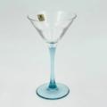 vintage luminarc cocktailglazen met lichtblauwe voet