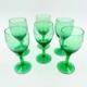 vintage likeurglas groen glas geslepen