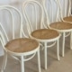 Set van 4 Thonet bistro stoelen webbing wit