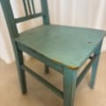 Brocante houten stoel blauw