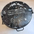 oude zinken vuilnisbak brocante