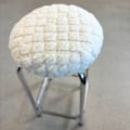 Set van 2 vintage barkrukken wit chroom