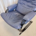 Vintage fauteuil jaren '80 blauw leer