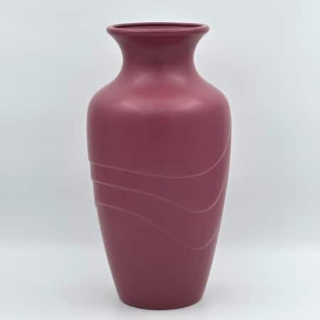 Vintage West-Germany Scheurich 506-41 vaas in bordeauxrood keramiek met mat glazuur