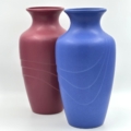 Set vintage West-Germany Scheurich vazen model 506-41 in blauw en bordeaux